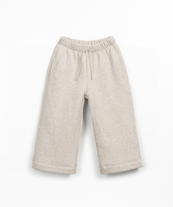 Fleece trousers with decorative drawstring