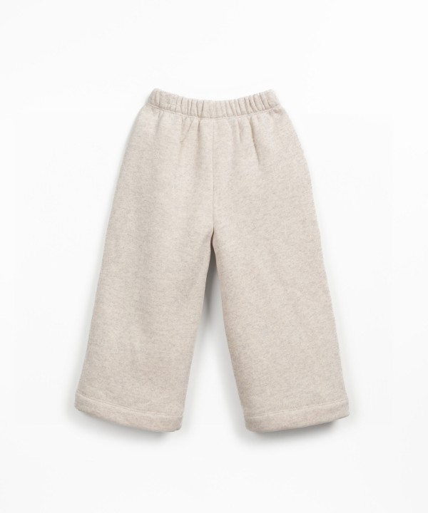 Fleece trousers with decorative drawstring