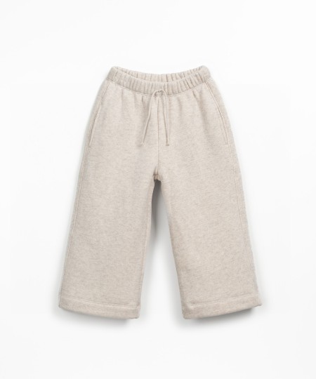 Fleece trousers with decorative drawstring
