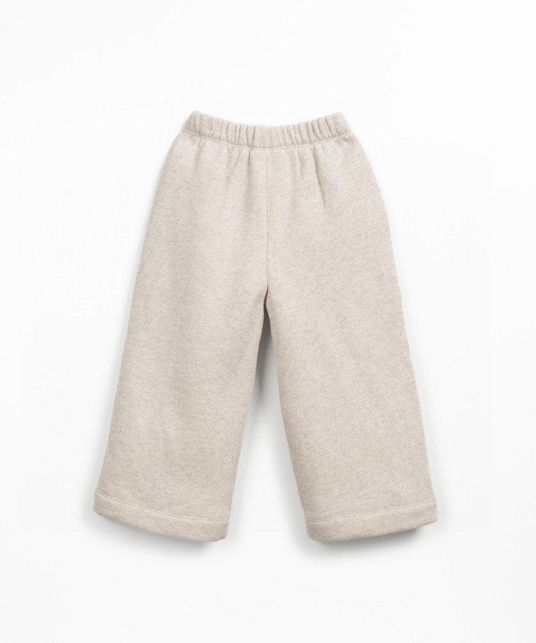 Fleece trousers with decorative drawstring