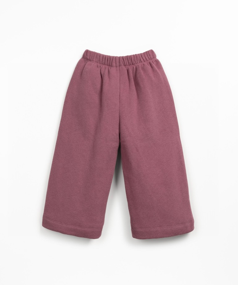 Fleece trousers with decorative drawstring