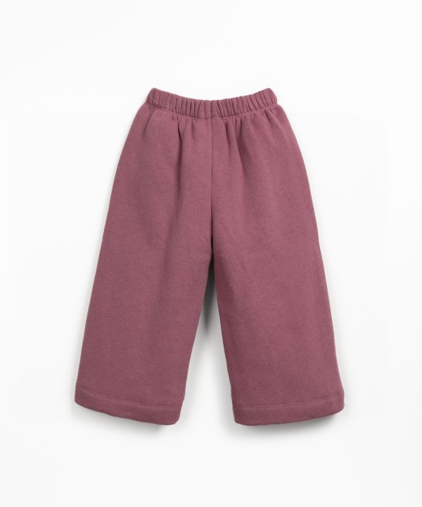 Fleece trousers with decorative drawstring