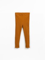 Ribbed leggings in organic cotton