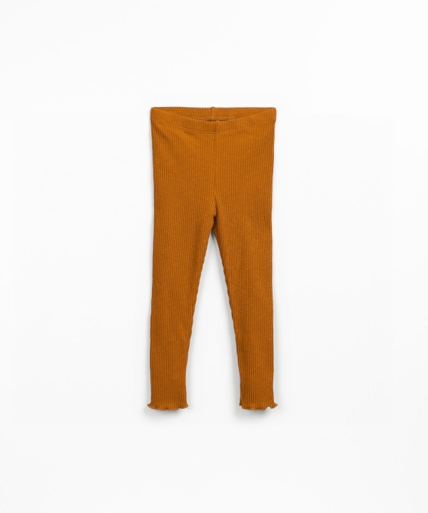 Ribbed leggings in organic cotton