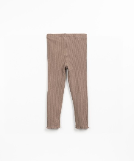 Leggings a costine in cotone biologico