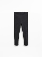 Ribbed leggings in organic cotton