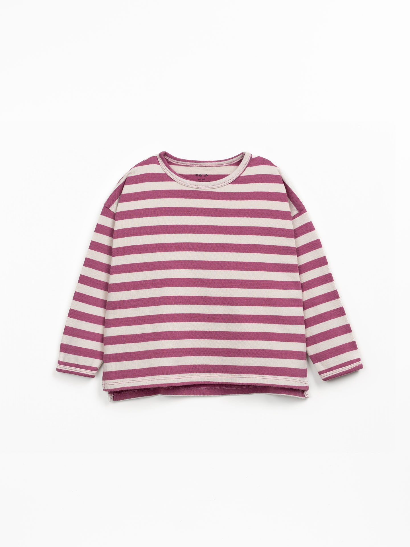 T-shirt a righe in misto fibre