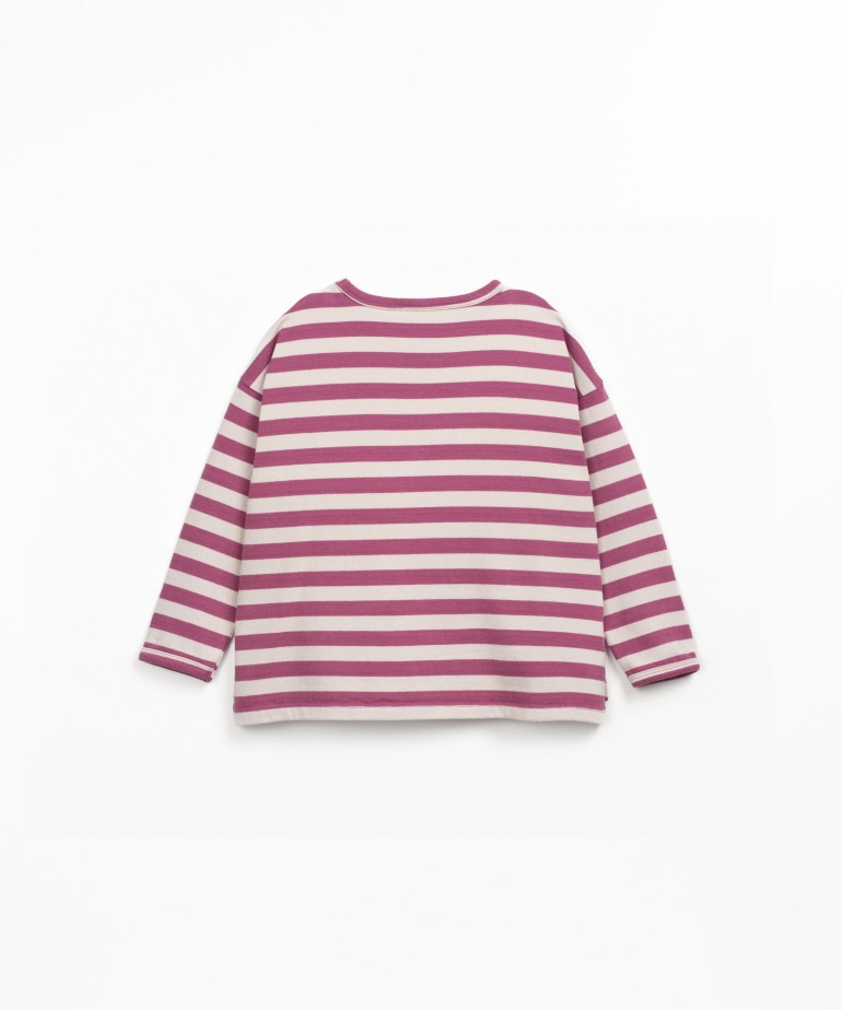 Striped T-shirt in fiber blend