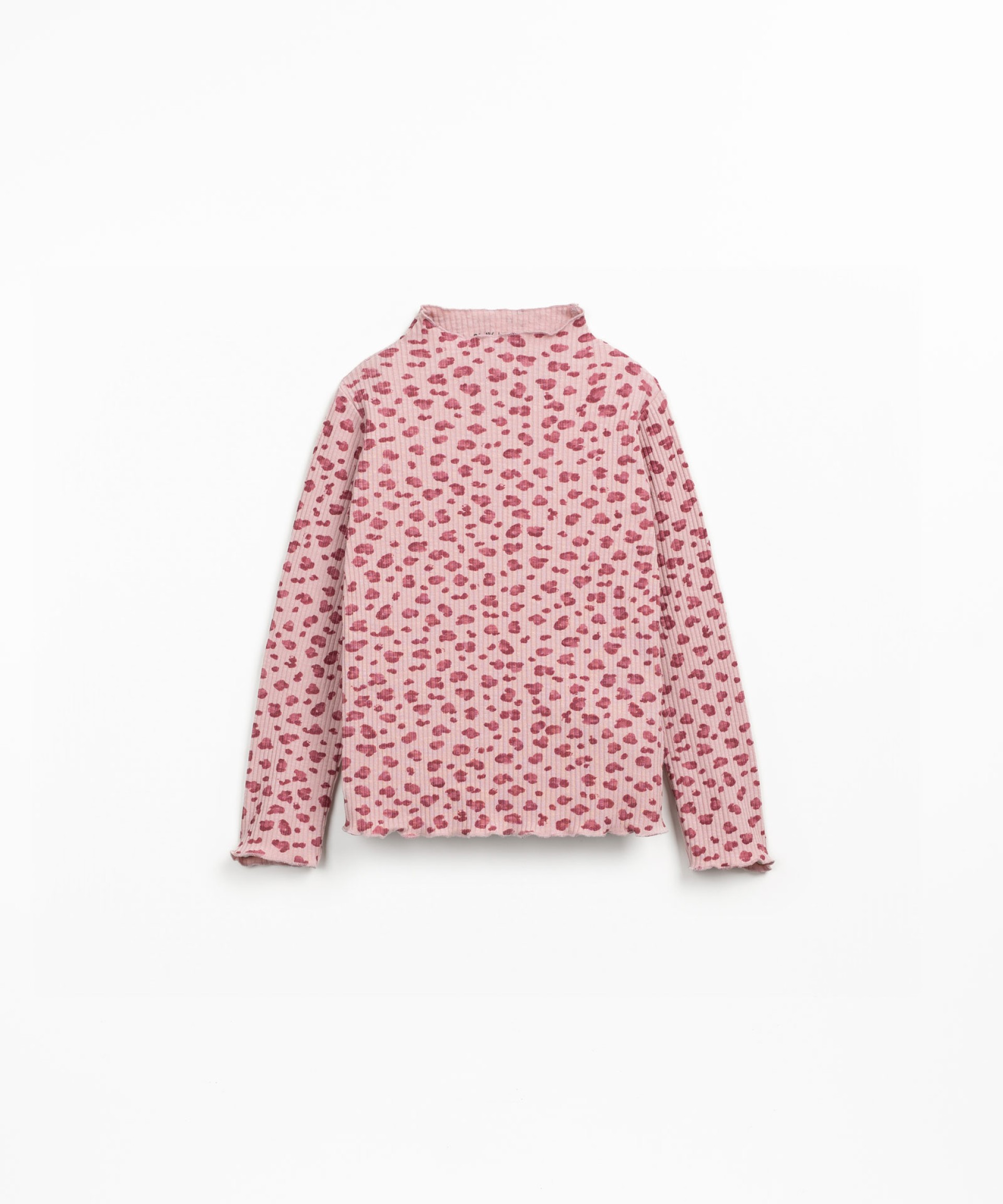 Jersey de punto en algodn orgnico con cuello alto y estampado exclusivo