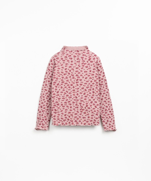 Knitted sweater with organic cotton and print