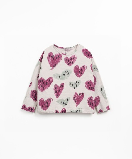 T-shirt en maille de coton biologique avec imprim?