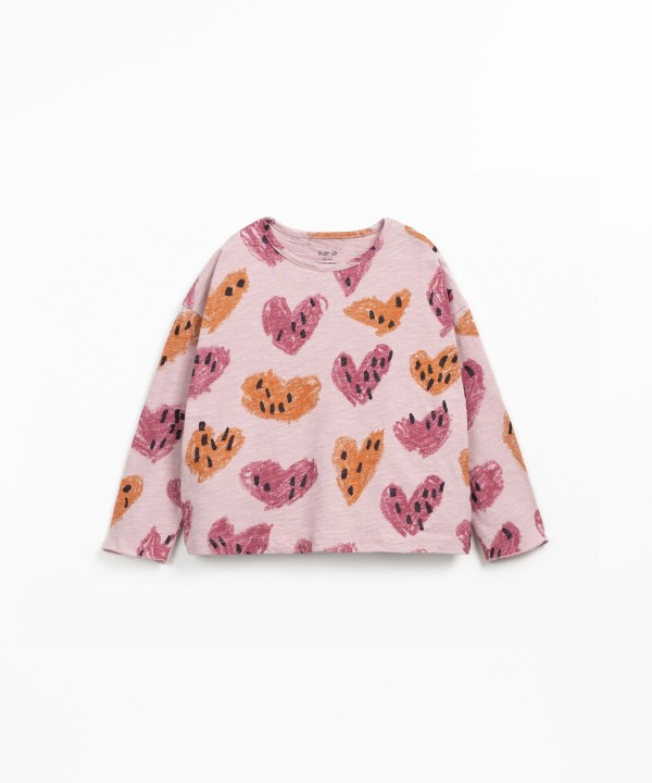 T-shirt en maille de coton biologique avec imprim?