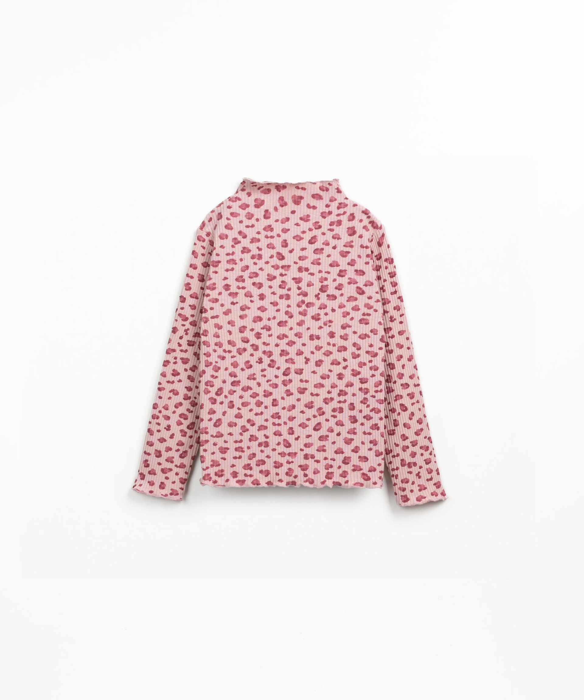 Jersey de punto en algodn orgnico con cuello alto y estampado exclusivo