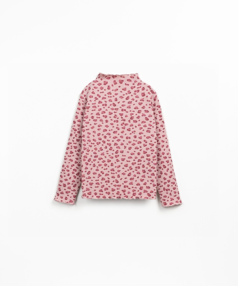 Knitted sweater with organic cotton and print