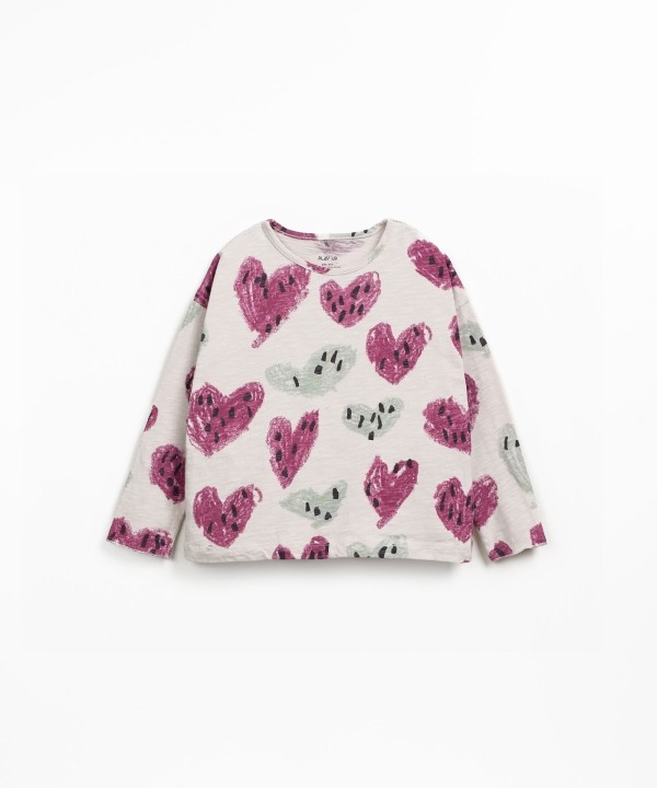 T-shirt en maille de coton biologique avec imprim?