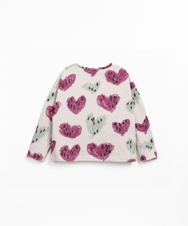 T-shirt en maille de coton biologique avec imprim?