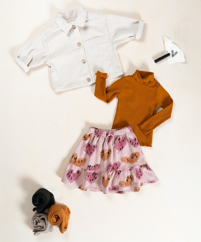 Camicia in velluto a coste di cotone con taschino sul petto