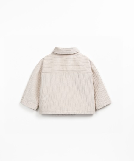 Camisa de pana de algodón con bolsillo en el pecho