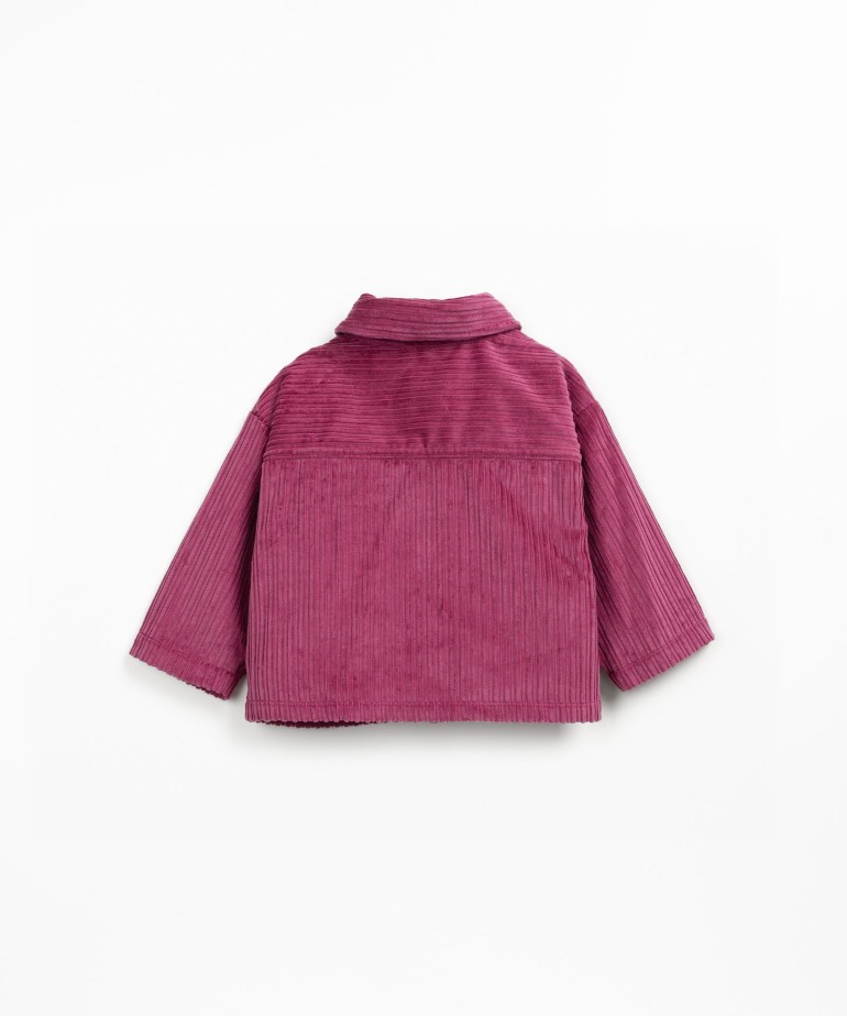 Camicia in velluto a coste di cotone con taschino sul petto