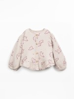 Cotton fabric shirt with bird print