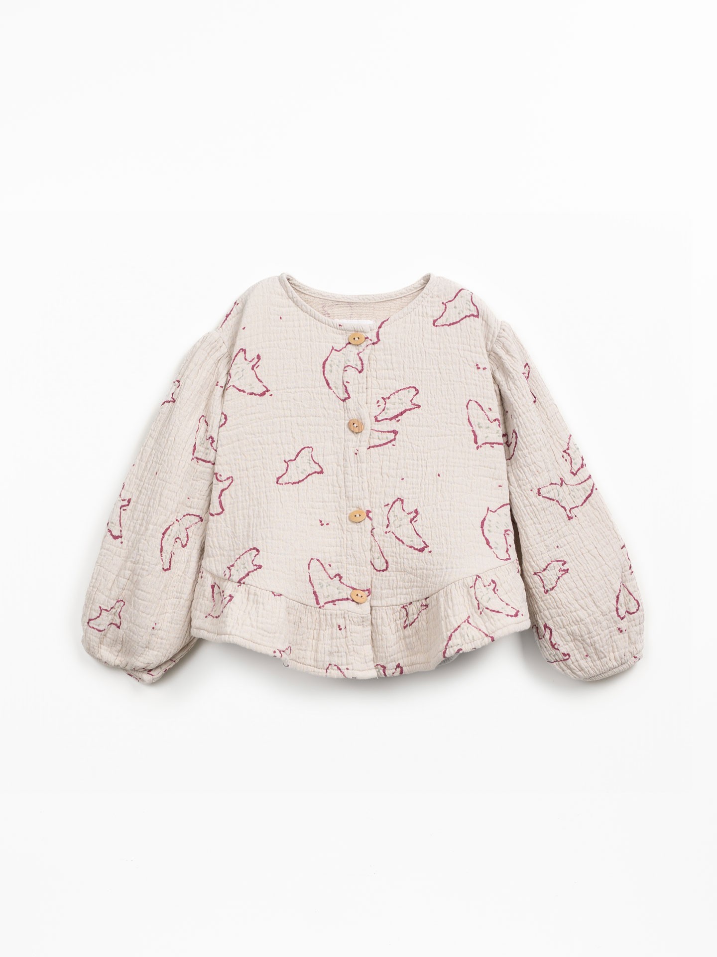 Chemise en coton avec imprimé oiseaux