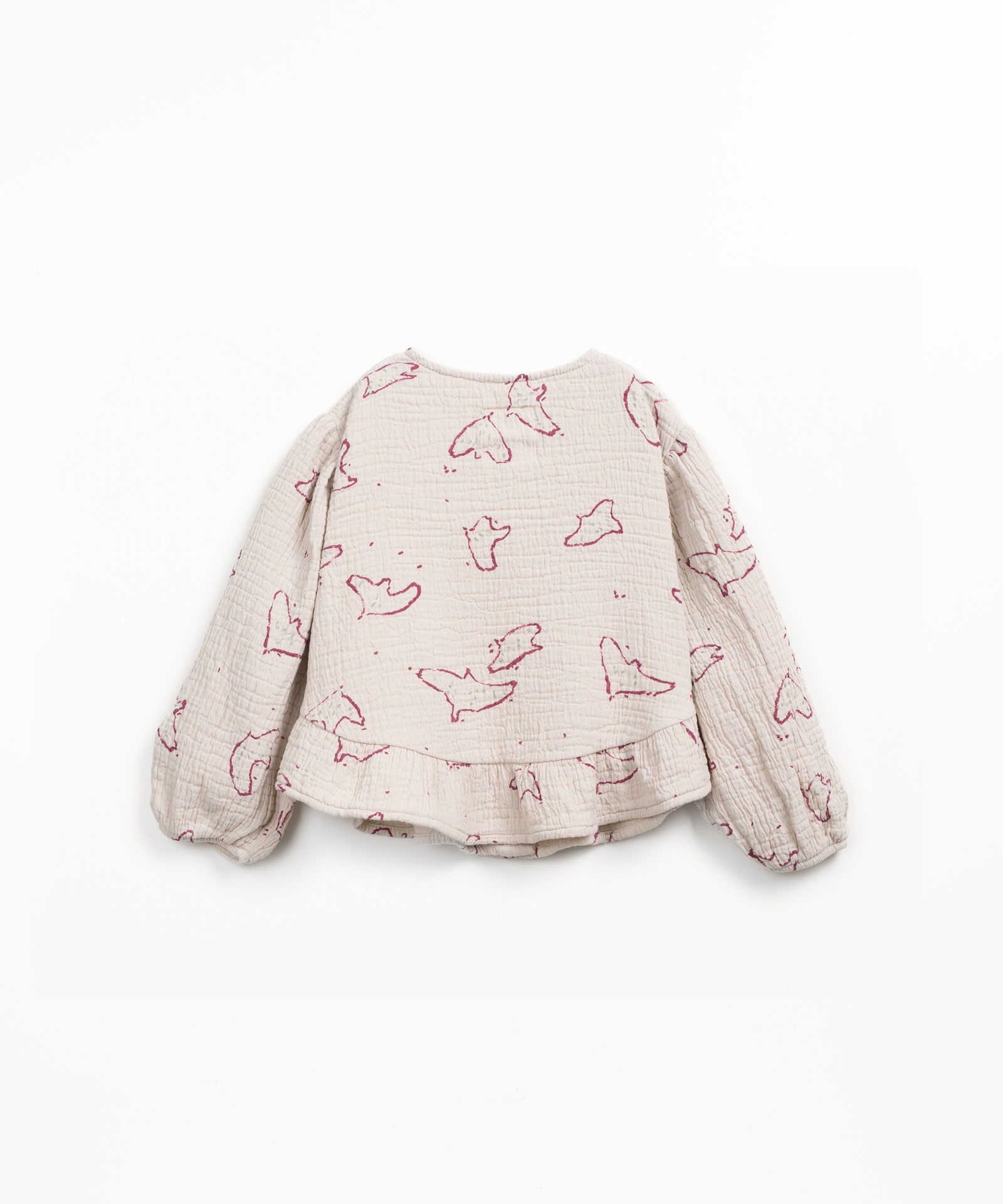 Cotton fabric shirt with bird print