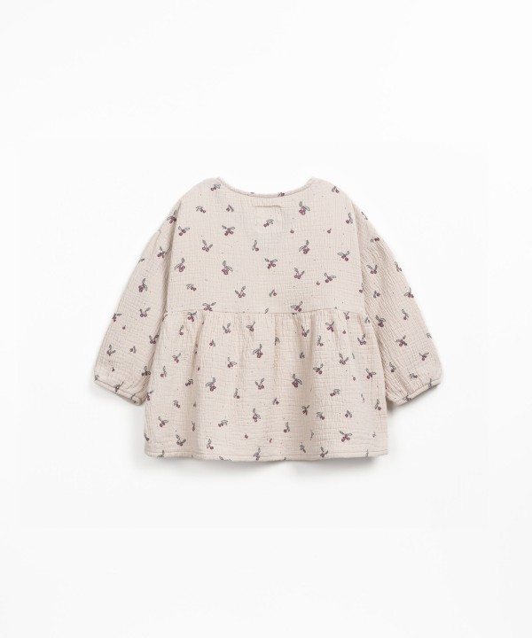 Cotton tunic with print and wrap-over design