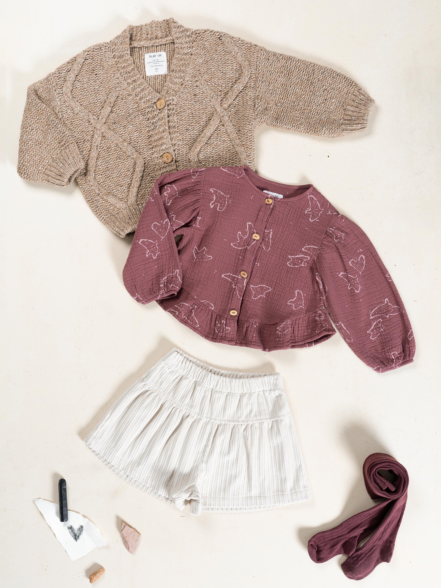 Camisa de tejido con estampado de pájaros