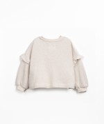 Knitted sweater with dropped shoulders