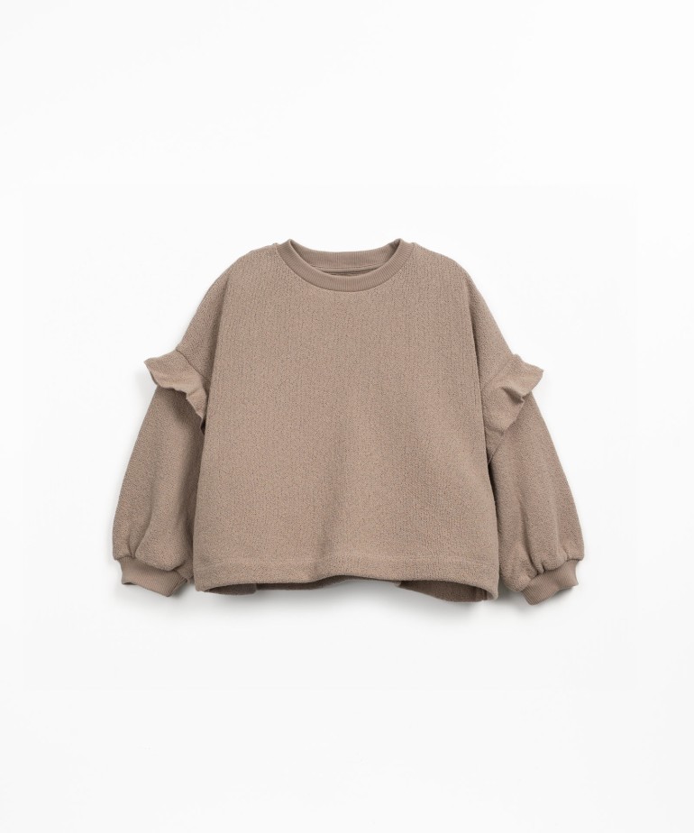 Knitted sweater in fibre blend