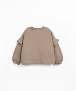 Knitted sweater with dropped shoulders