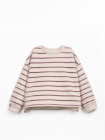 Striped sweater with brushed interior