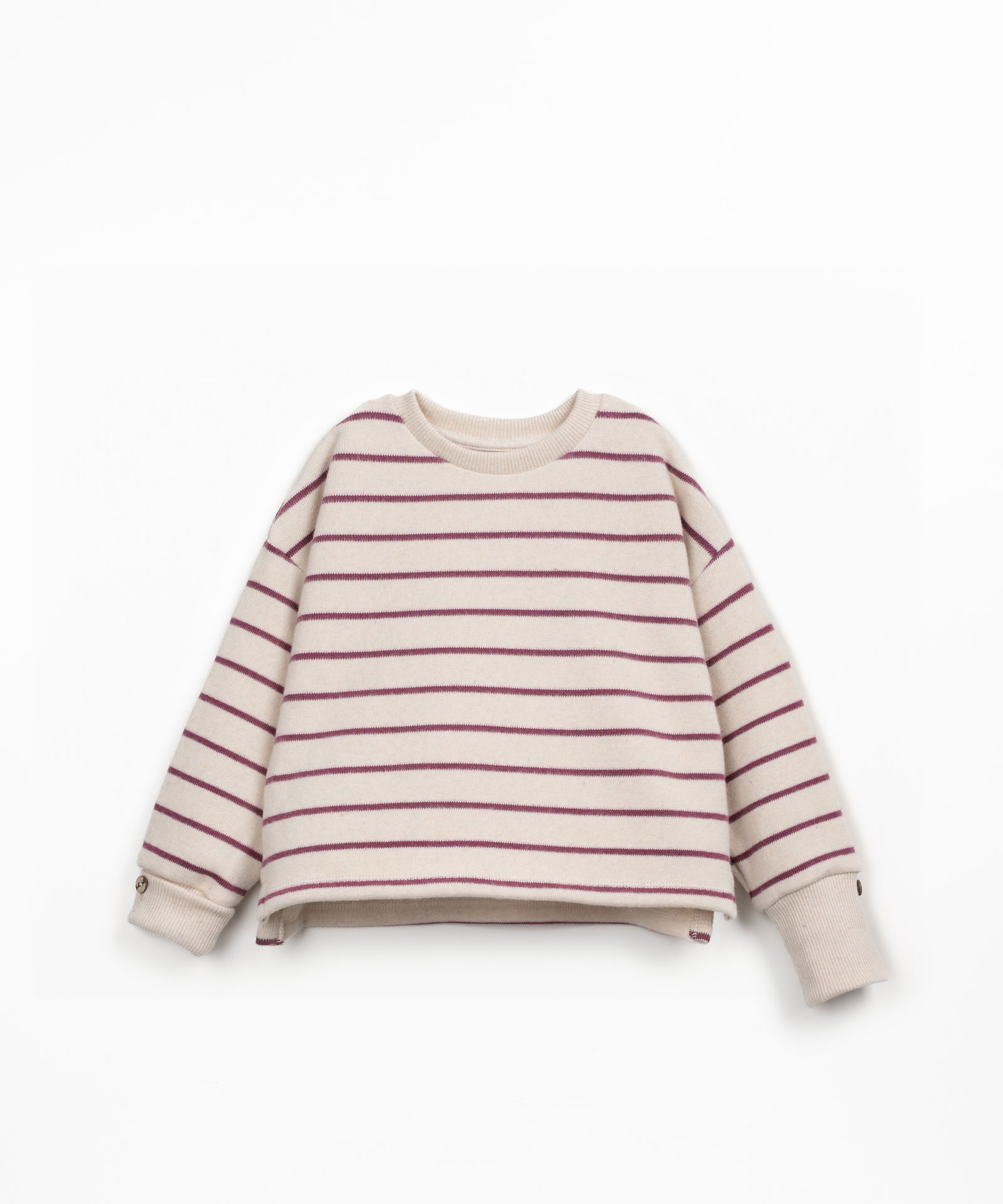 Striped sweater with brushed interior