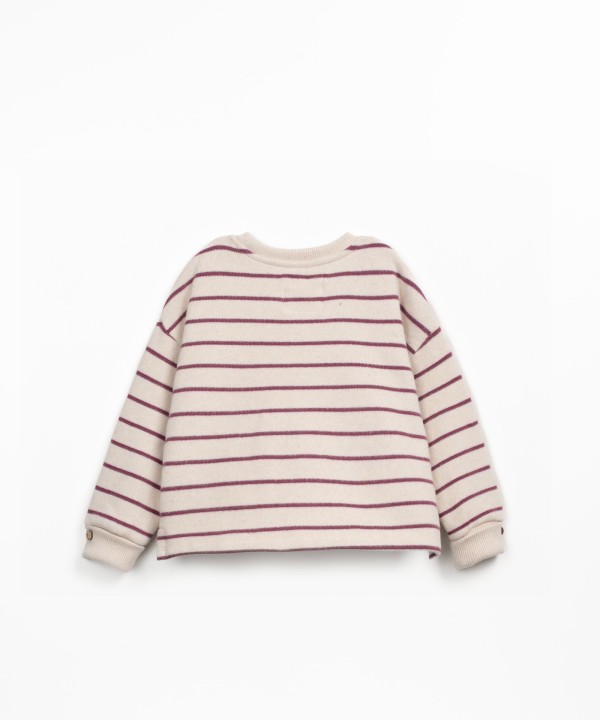 Striped sweater with brushed interior