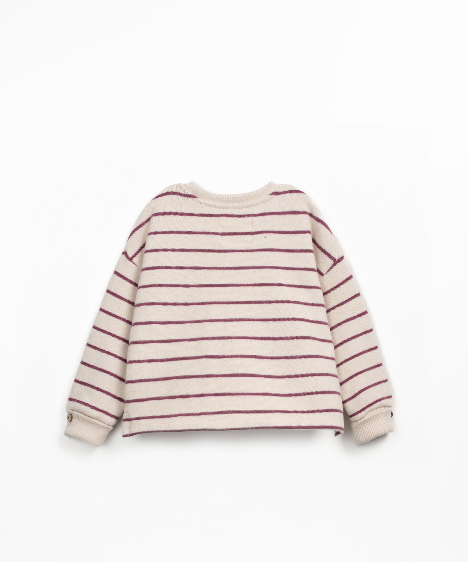 Striped sweater with brushed interior
