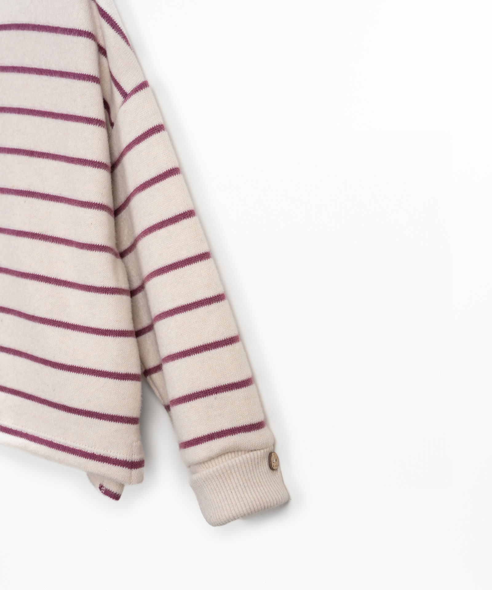 Striped sweater with brushed interior