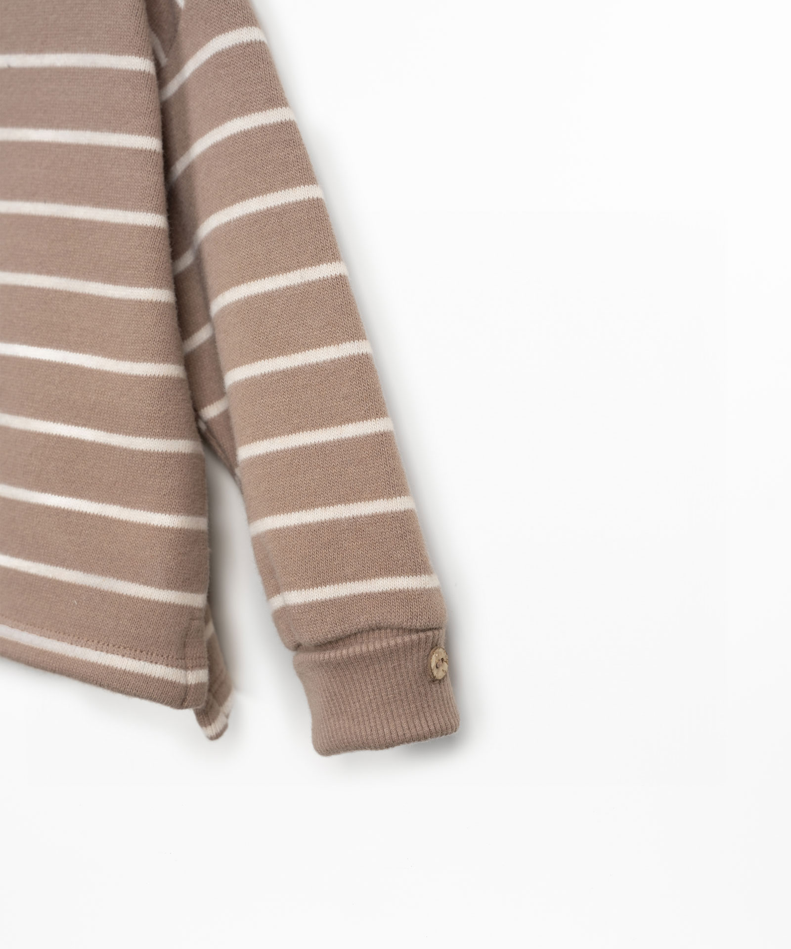 Striped sweater with brushed interior
