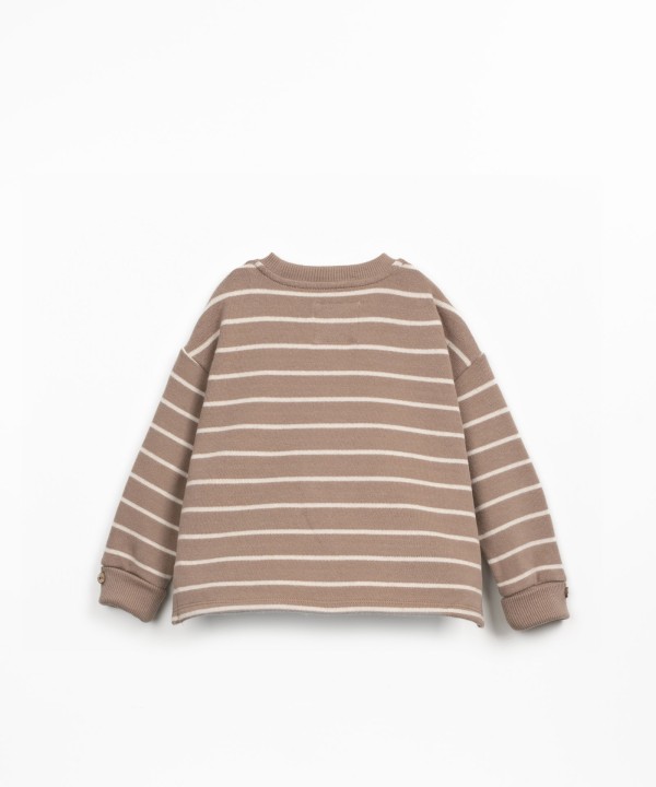 Striped sweater with brushed interior