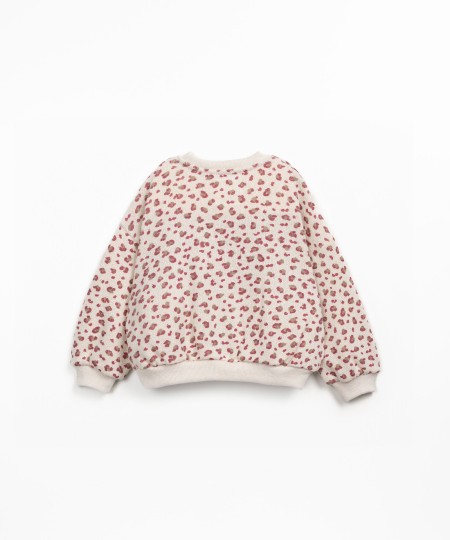 Knit sweater with print