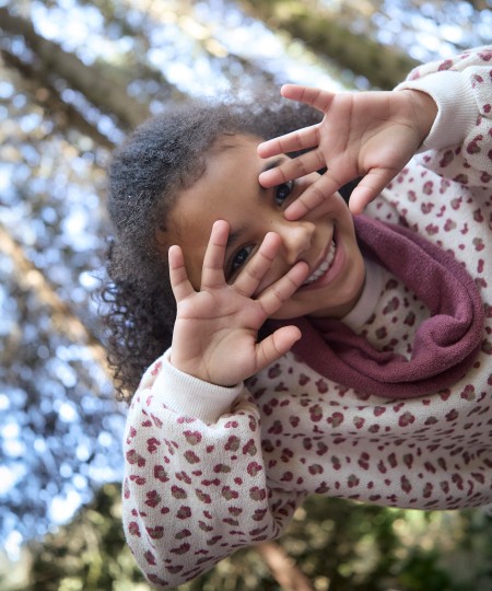 Knit sweater with print