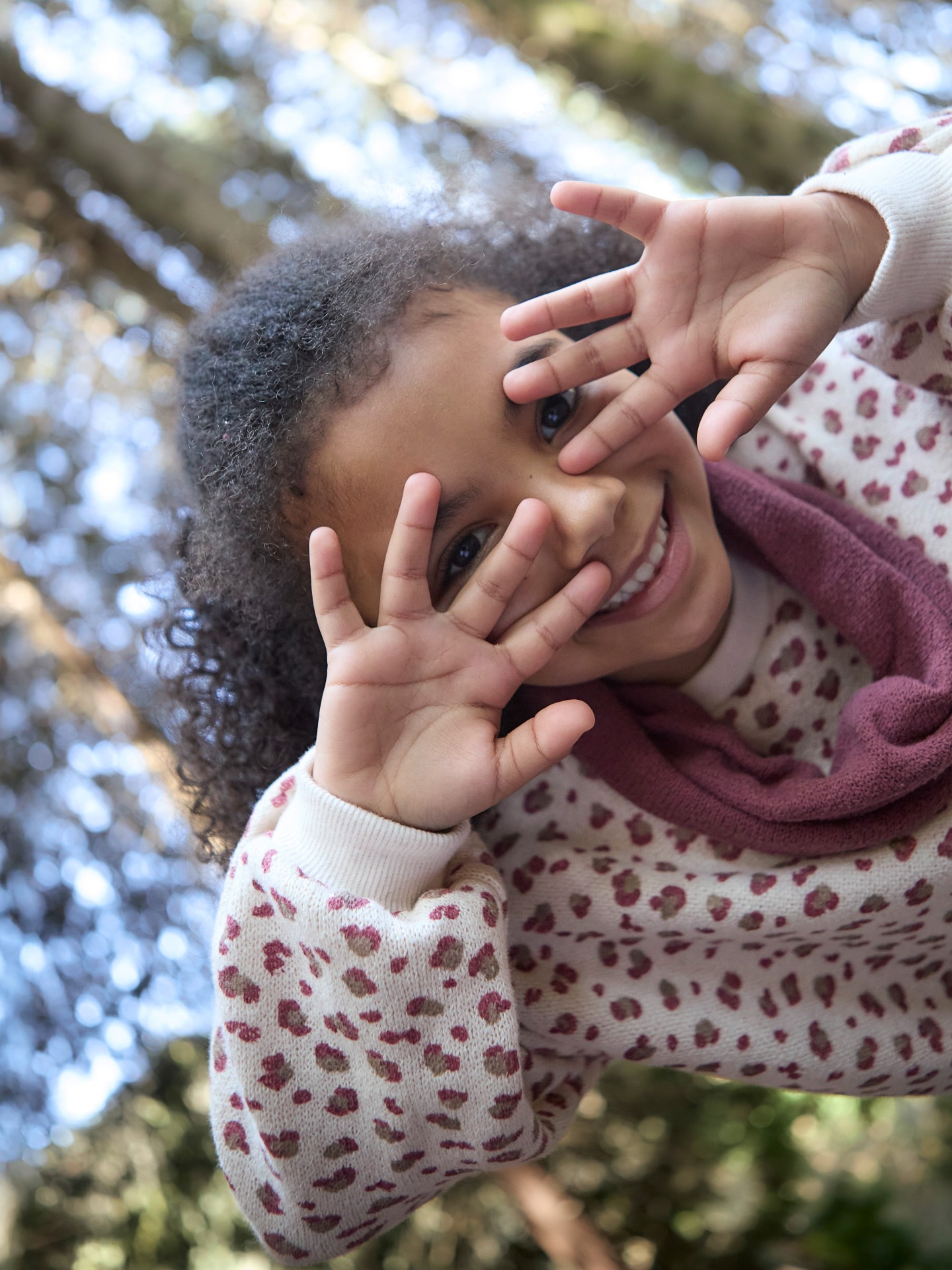 Knit sweater with print