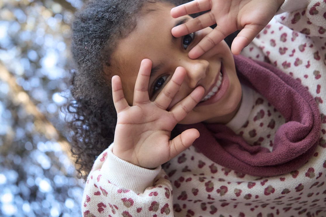 Knit sweater with print