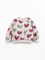 Sweater in a blend of natural fibers with print