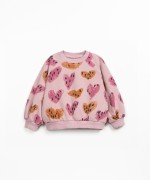 Knit sweater with print