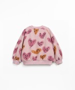 Knit sweater with print