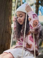 Sweater in a blend of natural fibers with print