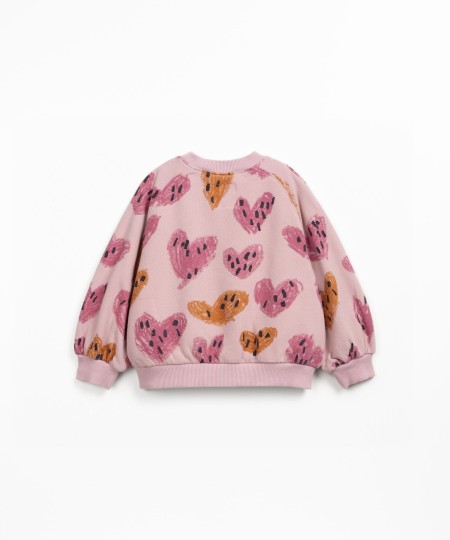 Maglione in misto fibre naturali con stampa