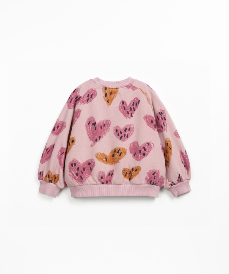 Sweater in a blend of natural fibers with print