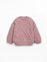 Knitted jersey sweater with wool, recycled wool and viscose