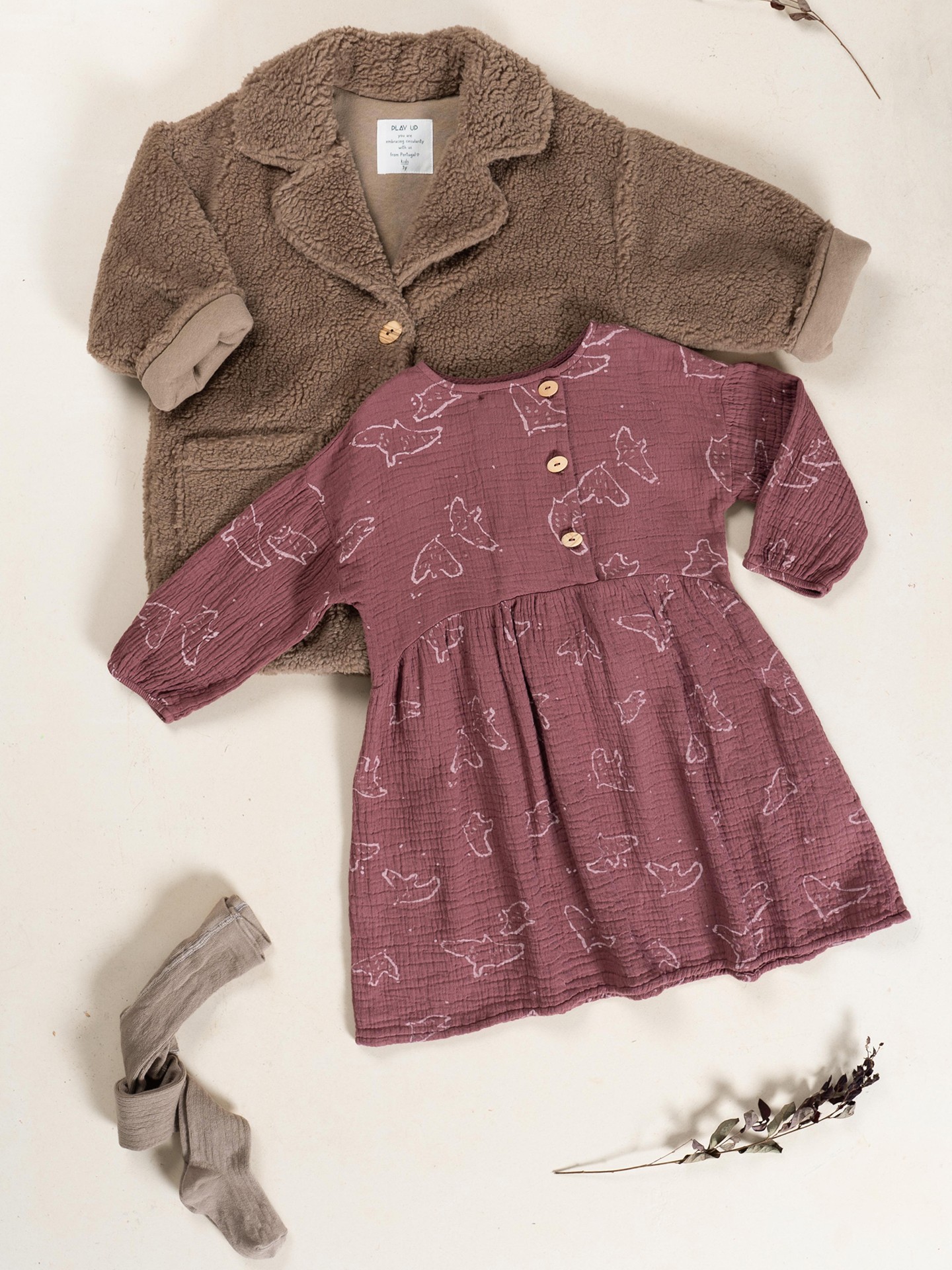 Fur coat with jersey lining